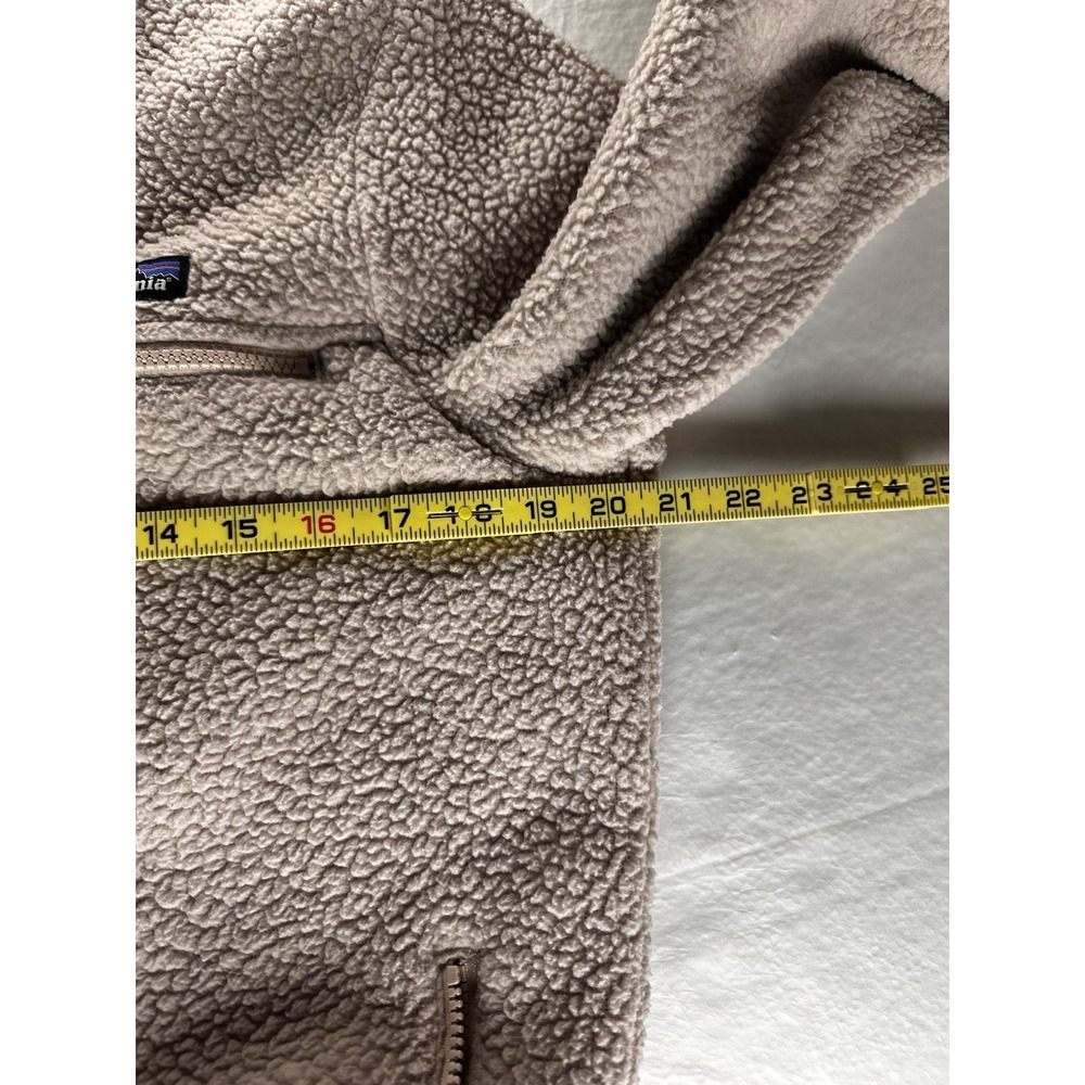Patagonia Sherpa Jacket Womens Large Beige Fleece Long Sleeve Fleece Coat F2022 - Picture 8 of 15